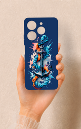 Tecno Spark 10 Pro Uyumlu Anchor Desenli Silikon Kılıf