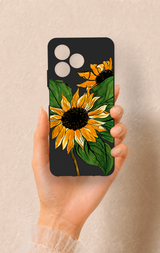 Realme C53 Uyumlu Ay Çiçeği Desenli Silikon Kılıf