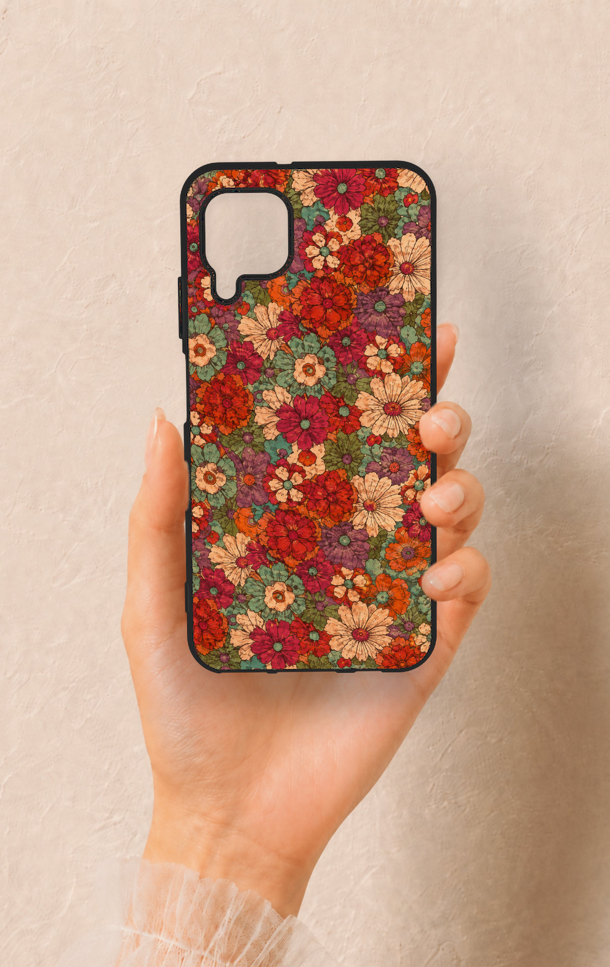 Huawei P40 Lite Uyumlu Pastel Çiçek Bahçesi Desenli Silikon Kılıf
