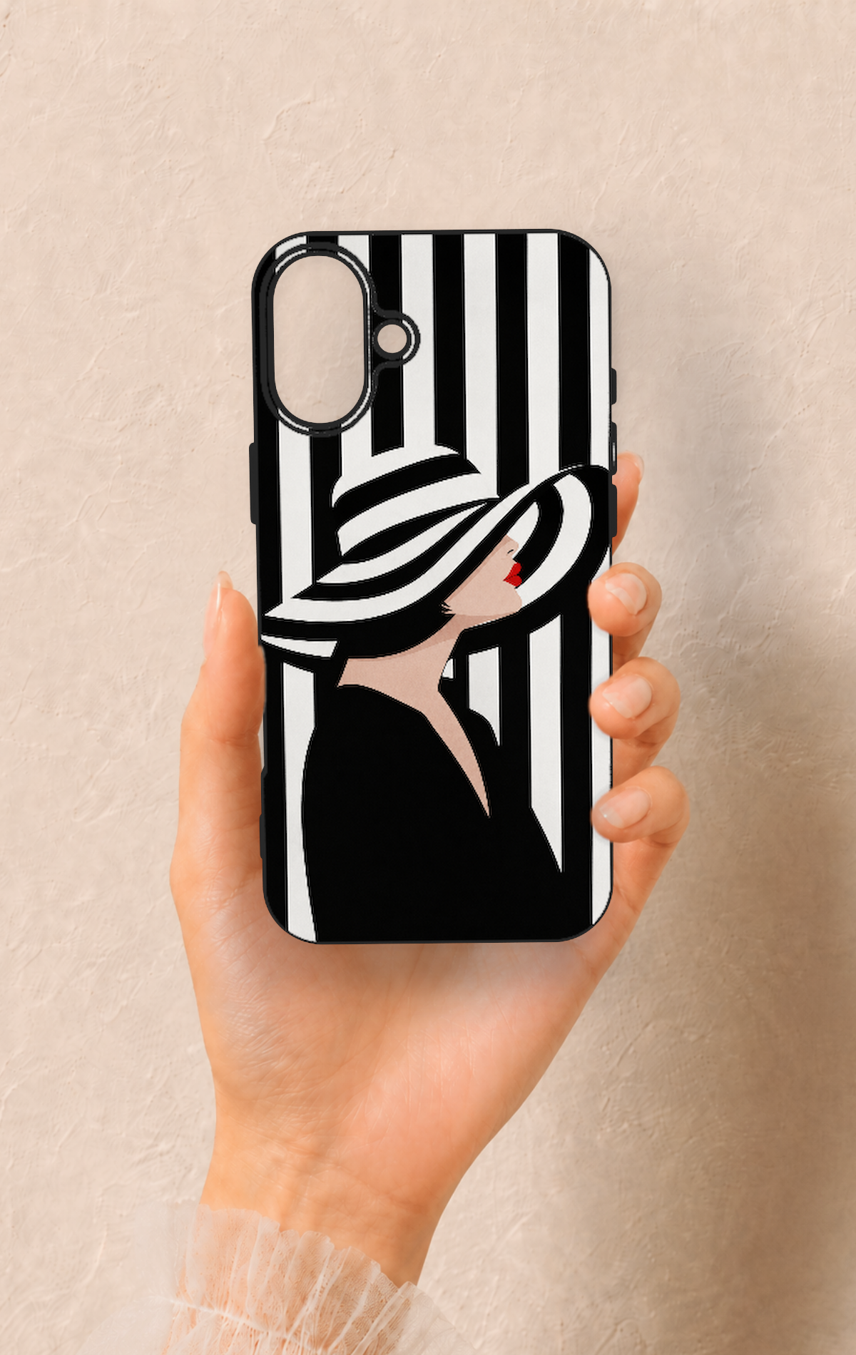 iPhone 16 Plus Uyumlu Madam Marica Desenli Silikon Kılıf