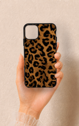 iPhone 11 Pro Max Uyumlu Koyu Leopar Deri Desenli Silikon Kılıf