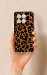 Poco X6 Pro Uyumlu Koyu Leopar Deri Desenli Silikon Kılıf