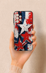 Samsung A13 Uyumlu Star Flag Desenli Silikon Kılıf