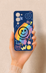 Vivo Y19 5G Uyumlu Happing Smile Desenli Silikon Kılıf