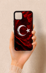 Realme C11 2021 Uyumlu Kurt Türk Bayrağı Desenli Silikon Kılıf
