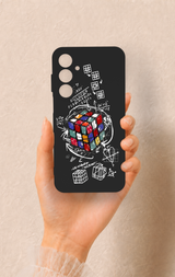 Samsung A55 Uyumlu Rubik Küb Desenli Silikon Kılıf