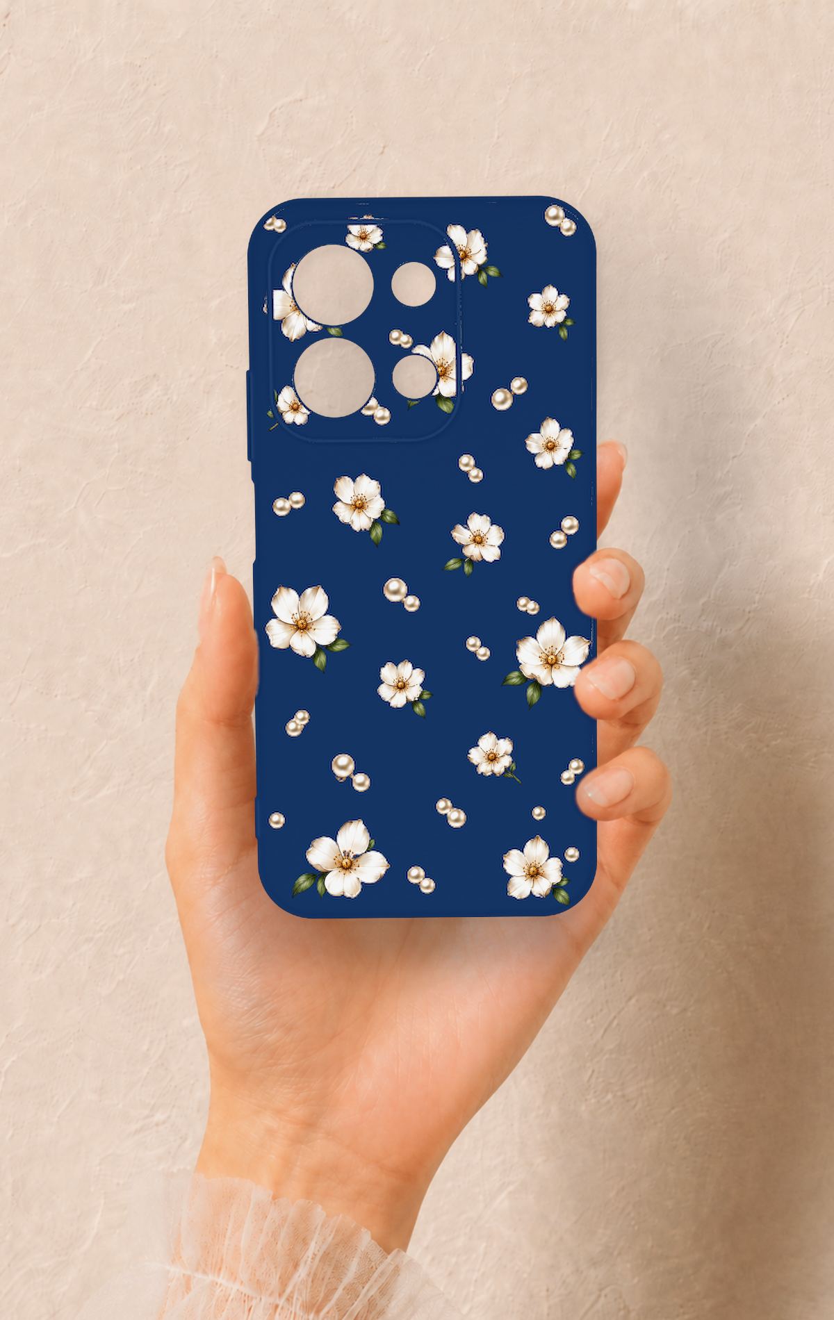 Redmi 15C 4G Uyumlu Papatya İnci Desenli Silikon Kılıf