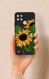 Realme C21Y Uyumlu Ay Çiçeği Desenli Silikon Kılıf