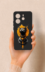 Redmi Note 14 4G Uyumlu Mısırlı Kedi Tanrısı Desenli Silikon Kılıf