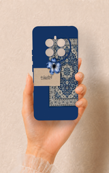 Realme 12 4G Uyumlu Mavi Etnik Halı Desenli Silikon Kılıf