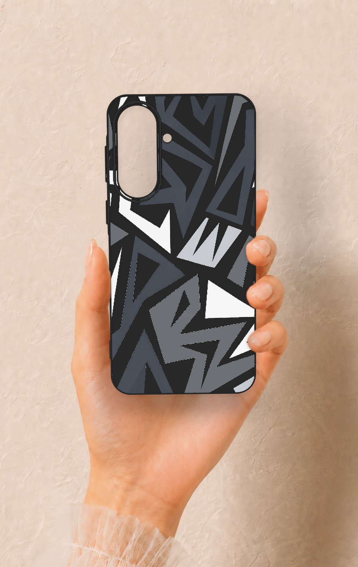 Samsung A57 Uyumlu Geometrik Blok Desenli Silikon Kılıf