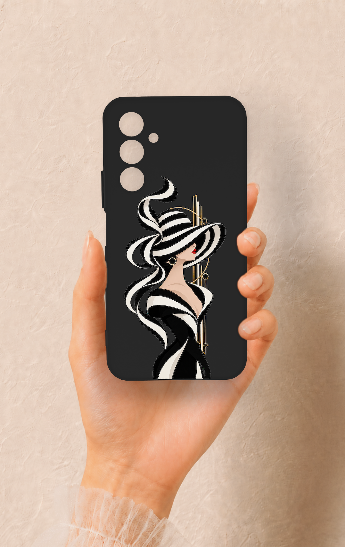 Samsung A54 Uyumlu Lady Desenli Silikon Kılıf