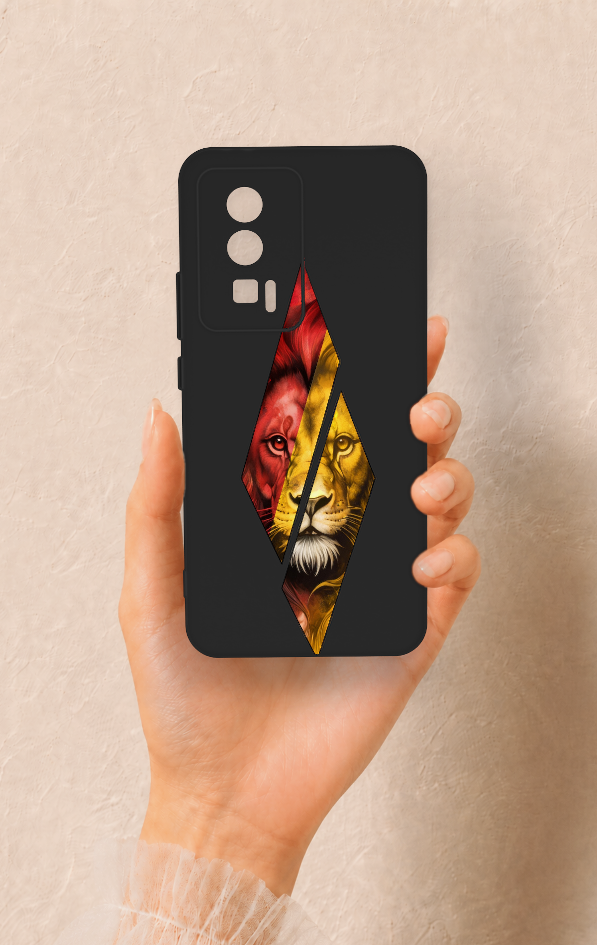 Poco F5 Pro Uyumlu Kesik Aslan Desenli Silikon Kılıf