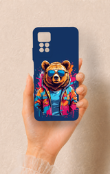 Redmi Note 11 Pro 4G Uyumlu Gözlüklü Ayı Desenli Silikon Kılıf
