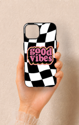 iPhone 14 Uyumlu Black Good Vibes Desenli Silikon Kılıf