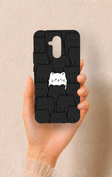 Huawei Mate 20 Lite Uyumlu Many Cats Desenli Silikon Kılıf