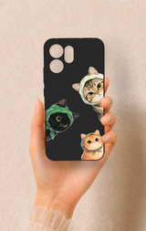 Oppo Reno 14F Uyumlu Kedi Ekibi Desenli Silikon Kılıf