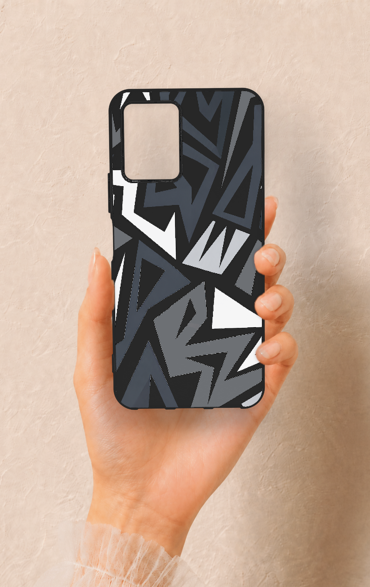 Vivo Y33S Uyumlu Geometrik Blok Desenli Silikon Kılıf