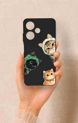 İnfinix Hot 30i Uyumlu Kedi Ekibi Desenli Silikon Kılıf