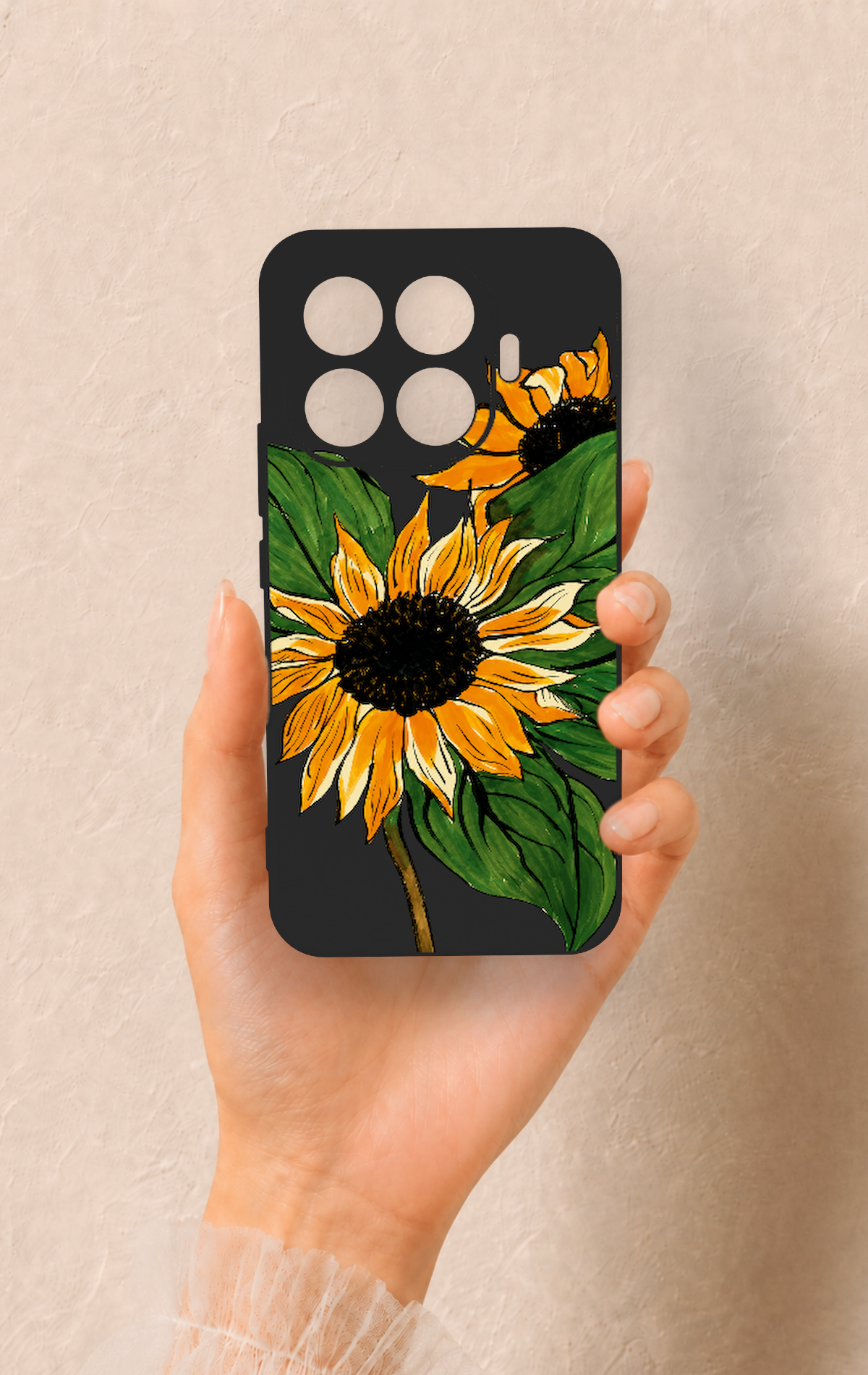 Mi 17T Pro 5G Uyumlu Ay Çiçeği Desenli Silikon Kılıf