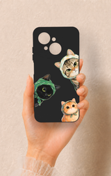 Tecno Spark Go1 Uyumlu Kedi Ekibi Desenli Silikon Kılıf