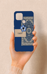 Oppo A15 Uyumlu Mavi Etnik Halı Desenli Silikon Kılıf