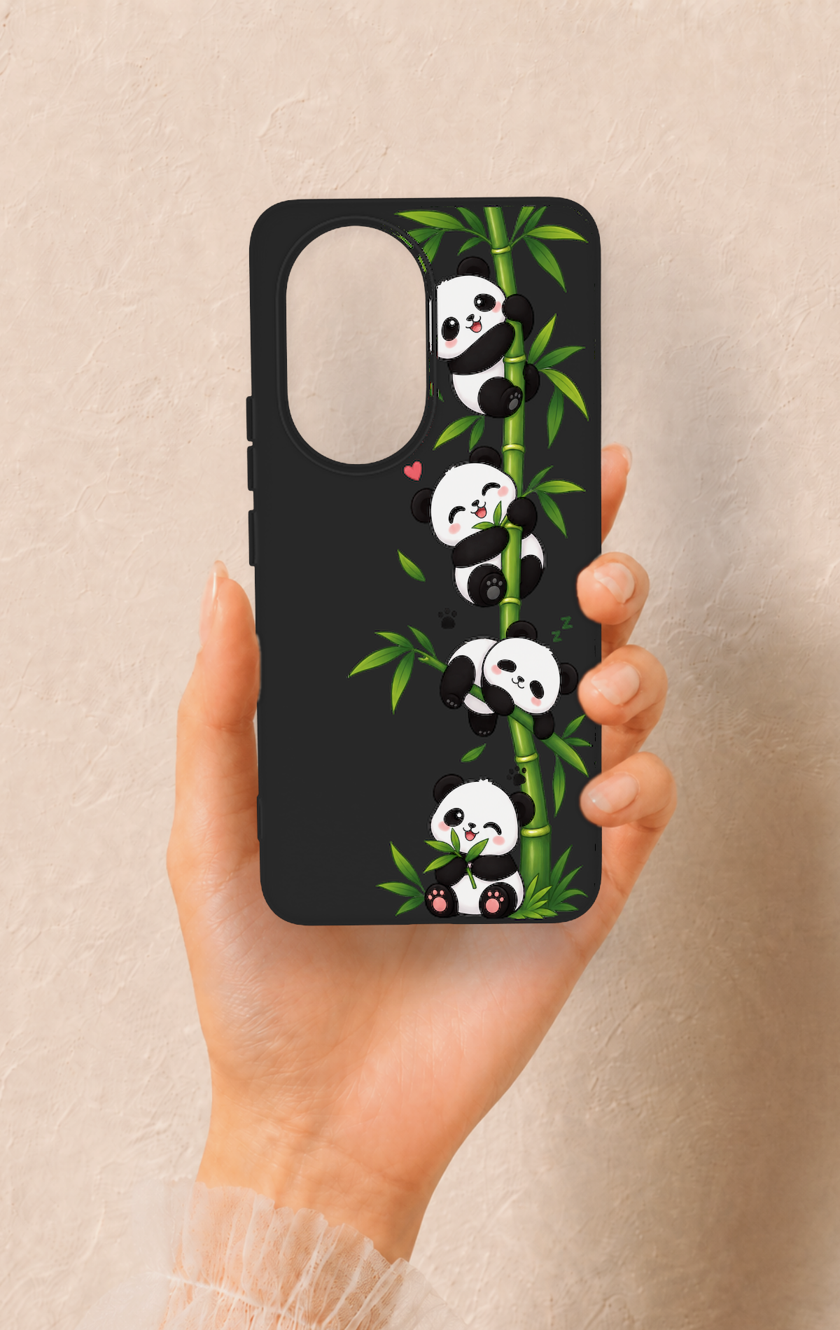 Honor 200 5G Uyumlu Sevimli Panda Bambu Desenli Silikon Kılıf