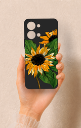 Vivo Y05 4G Uyumlu Ay Çiçeği Desenli Silikon Kılıf
