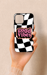 iPhone 12-12PRO Uyumlu Black Good Vibes Desenli Silikon Kılıf