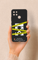Realme C21Y Uyumlu Off White Desenli Silikon Kılıf