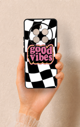 Realme 12 Pro Uyumlu Black Good Vibes Desenli Silikon Kılıf