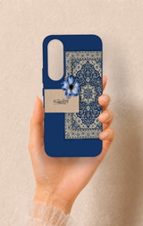 Vivo V70 FE 5G Uyumlu Mavi Etnik Halı Desenli Silikon Kılıf