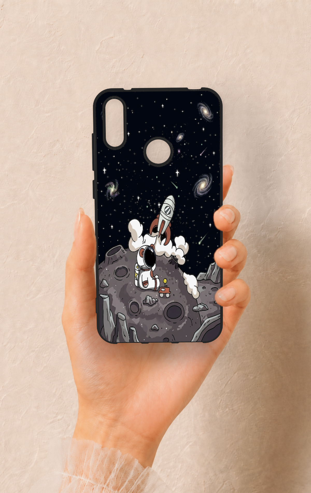 Huawei Y7 2019 Uyumlu Uzay Astronot Desenli Silikon Kılıf