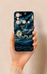 İnfinix Hot 20i Uyumlu Yıldızlı Gece Desenli Silikon Kılıf