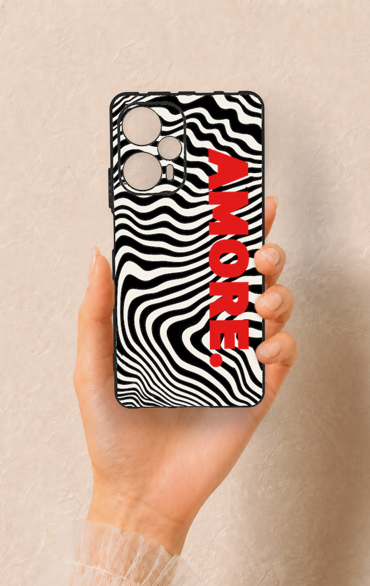 Poco F5 Uyumlu Zebra Amore Desenli Silikon Kılıf