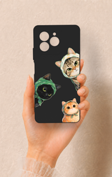 Omix X7 Uyumlu Kedi Ekibi Desenli Silikon Kılıf