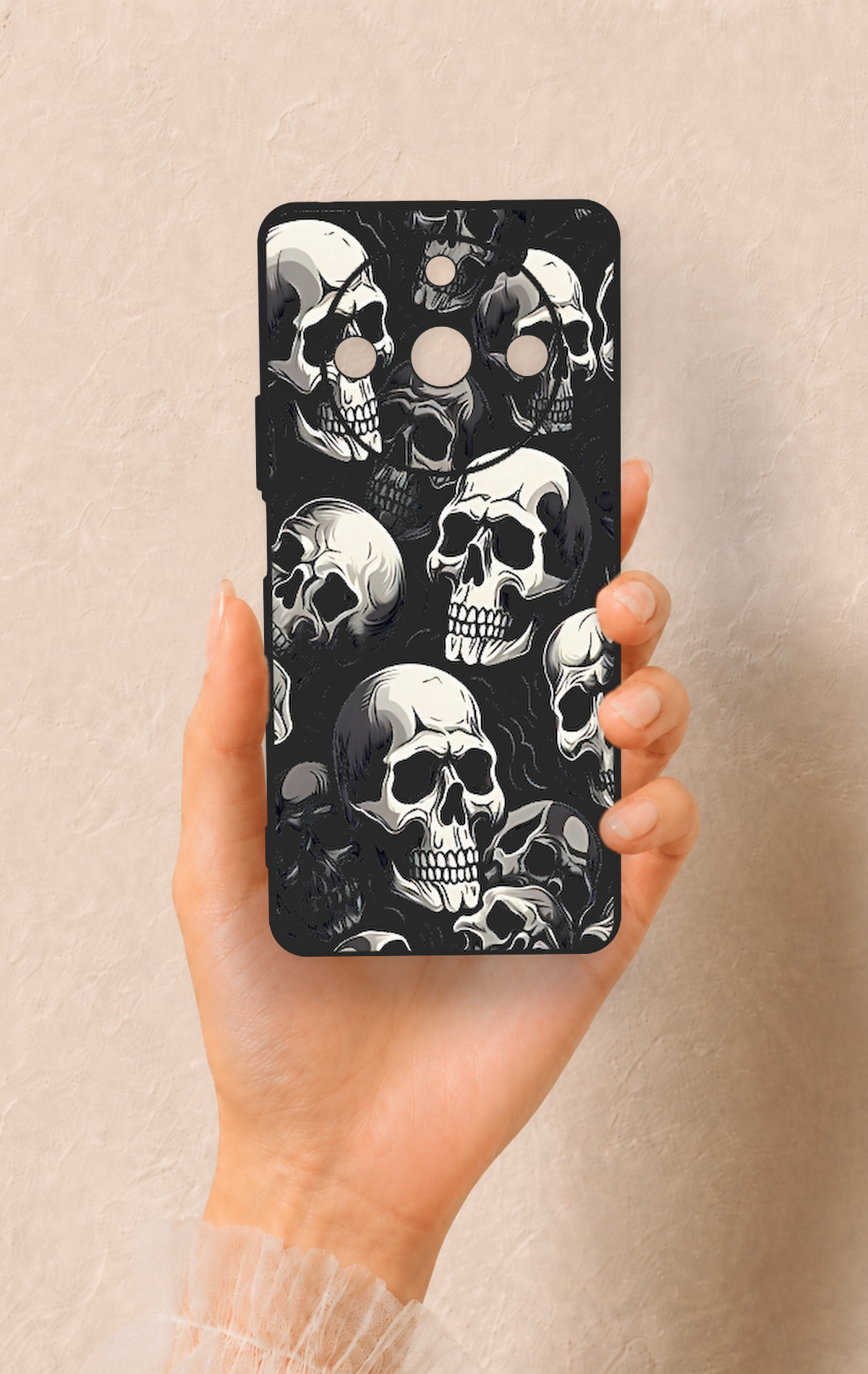 Realme 11 Pro Uyumlu Kuru Kafa Desenli Silikon Kılıf