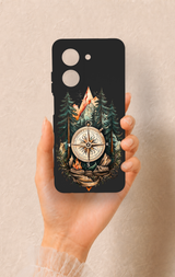 Redmi A5 Uyumlu Pusula Orman Desenli Silikon Kılıf
