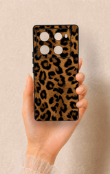 İnfinix Note 40 Pro Uyumlu Koyu Leopar Deri Desenli Silikon Kılıf