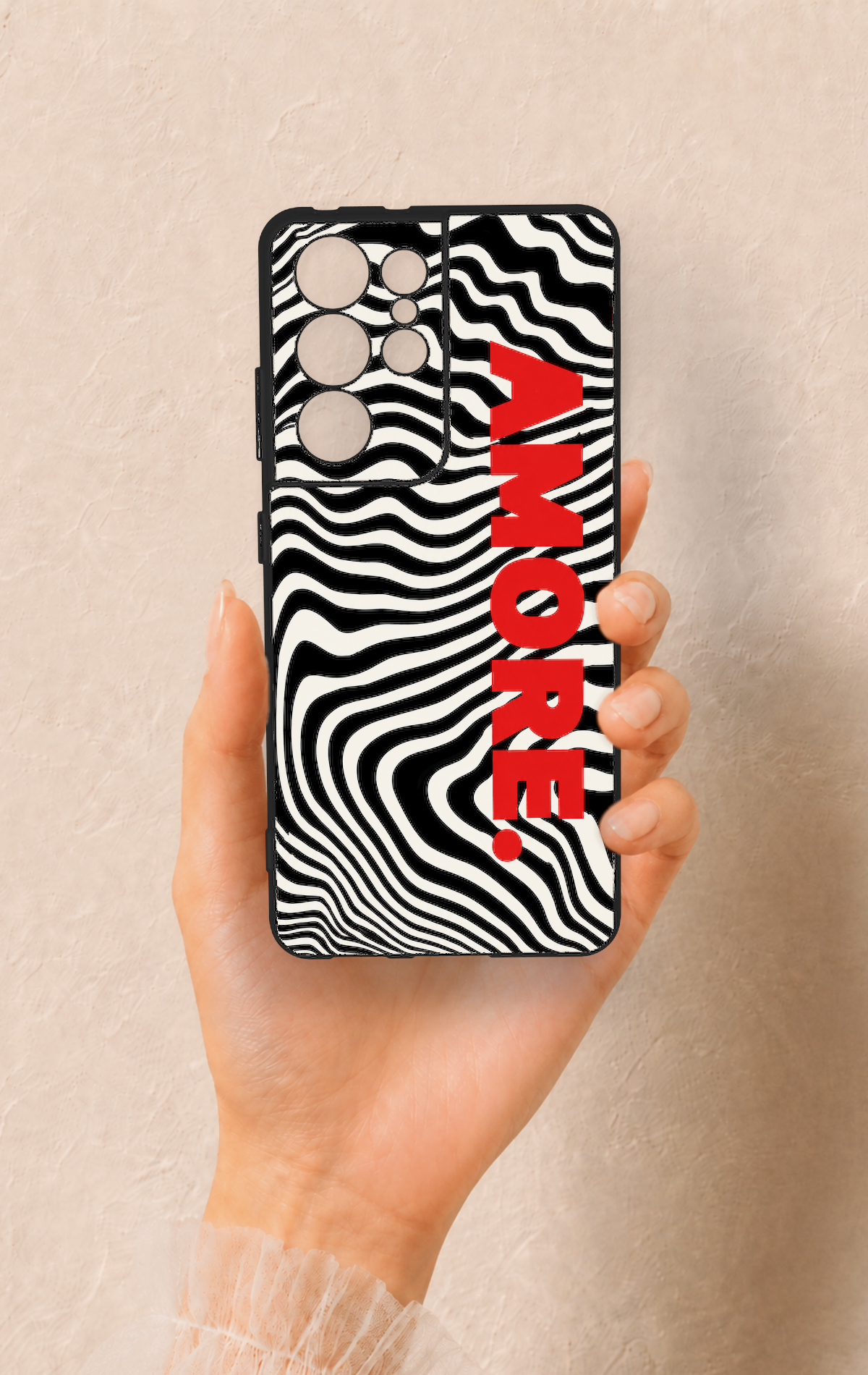 Samsung S21 Ultra Uyumlu Zebra Amore Desenli Silikon Kılıf