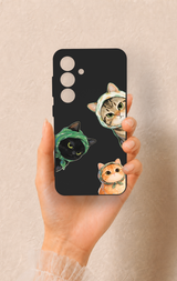 Samsung S24 Uyumlu Kedi Ekibi Desenli Silikon Kılıf