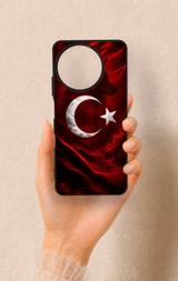 Realme 11 Uyumlu Kurt Türk Bayrağı Desenli Silikon Kılıf