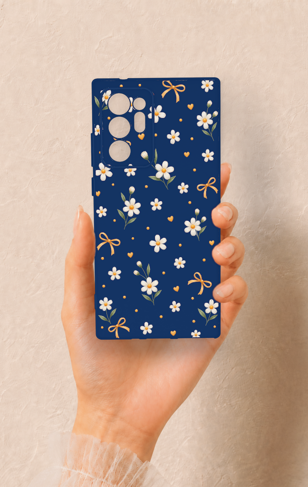 Samsung Note 20 Ultra Uyumlu Papatya Fiyonk Desenli Silikon Kılıf
