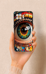Oppo Reno 4 Lite Uyumlu Renkli Göz Bebeği Desenli Silikon Kılıf