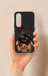 Vivo V70 FE 5G Uyumlu Hello Cat Desenli Silikon Kılıf