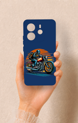Redmi Note 14 4G Uyumlu Moto Rider Desenli Silikon Kılıf