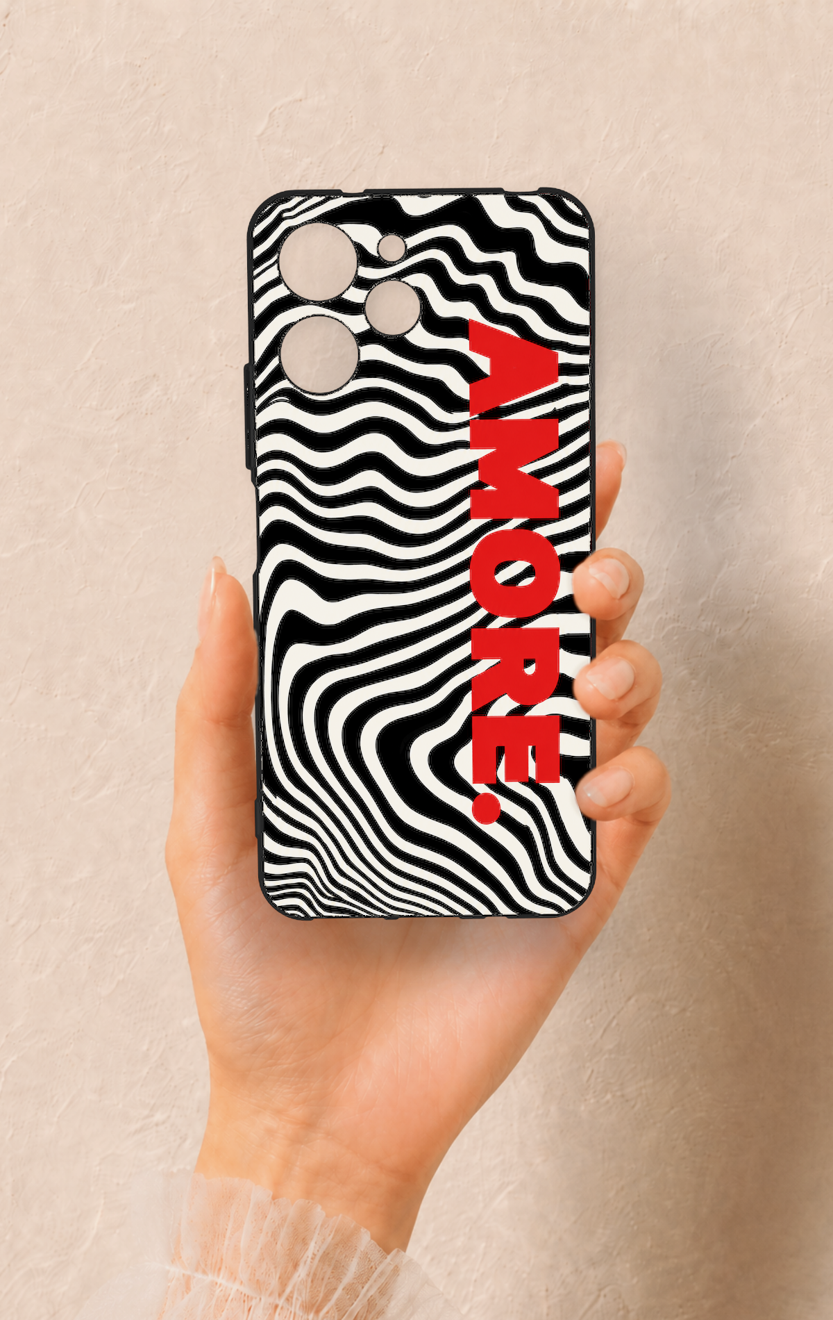 Redmi 12 Uyumlu Zebra Amore Desenli Silikon Kılıf