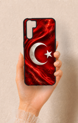 Oppo A91 Uyumlu Türk Bayrağı Desenli Silikon Kılıf
