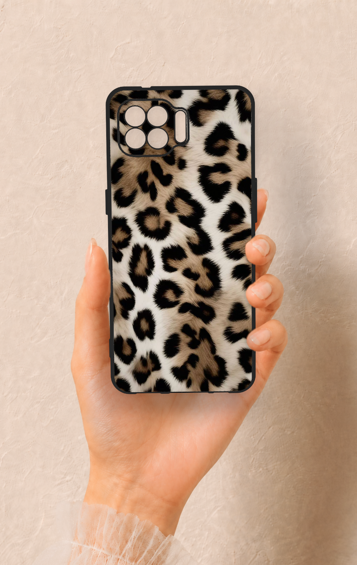 Oppo Reno 4 Lite Uyumlu Leopar Derisi Desenli Silikon Kılıf