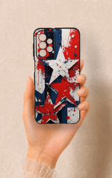 Samsung A23 Uyumlu Star Flag Desenli Silikon Kılıf